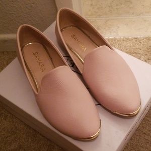 Soft pink leather loafers